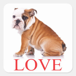 Amor Bulldog Inglés Puppy Perro Pegatina / Sello