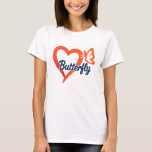 Amor cardíaco mariposa | Camiseta femenina románti