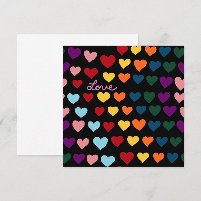 Amor con arcoíris de corazones (Anverso / Reverso)