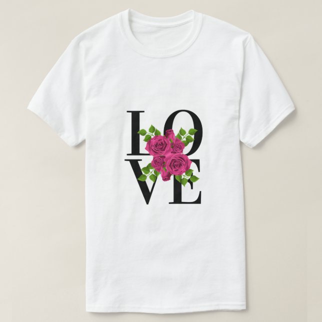 AMOR con camiseta rosa oscuro (Diseño del anverso)