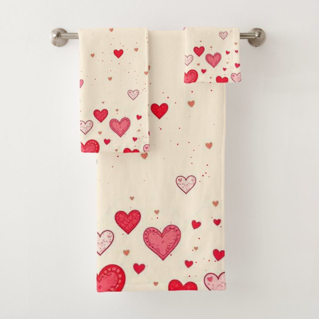 Amor, Corazón, San Valentín, Boda - Toalla de baño (In situ)