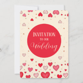Amor, Corazones, San Valentín, Boda - Invitación