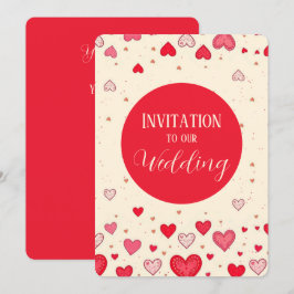 Amor, Corazones, San Valentín, Boda - Invitación