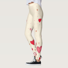 Amor, Corazones, San Valentín, Boda - Leggings