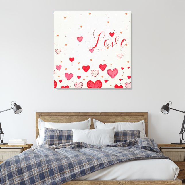 Amor, Corazones, San Valentín, Boda - Lienzo envue (Insitu(Dormitorio))