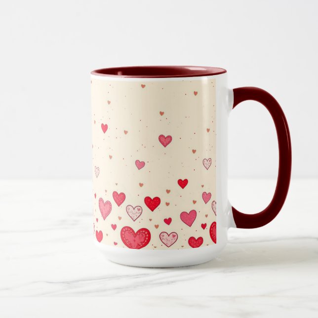 Amor, Corazones, San Valentín, Boda - Mug, Copa (Derecha)
