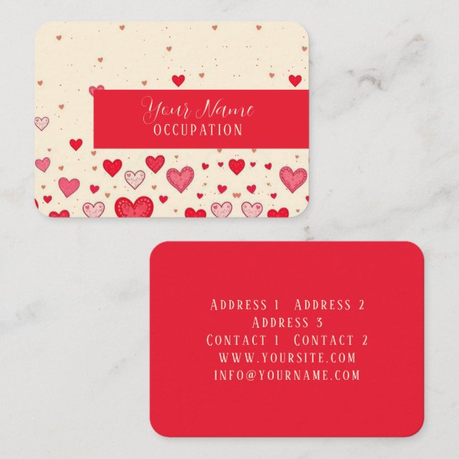 Amor, Corazones, San Valentín, Boda - Tarjeta de v (Anverso / Reverso)