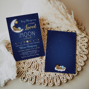 Amor de Baby Shower usted la luna y la invitación