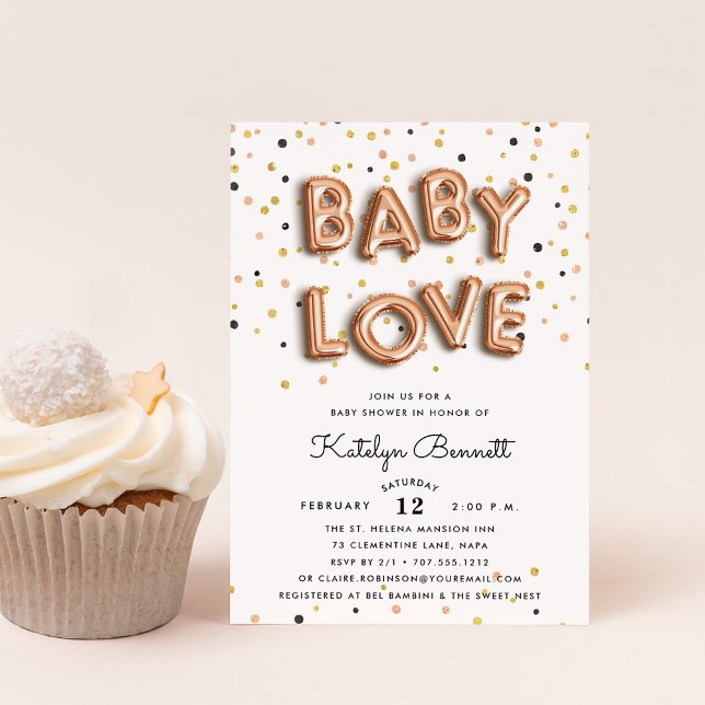 Amor de bebé | Invitación a Baby Shower Rosa Gold (Subido por el creador)