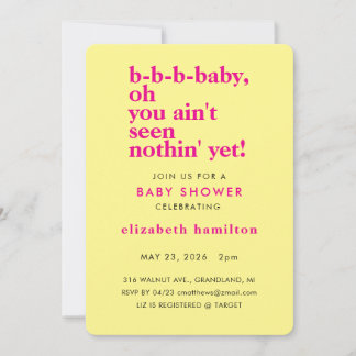 ¡AMOR DE BEBÉ! Tarjeta de invitación audaz crema d