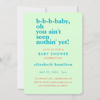 ¡AMOR DE BEBÉ! Tarjeta de invitación audaz crema d