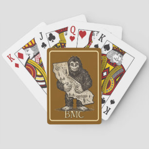 Amor de Bigfoot Monograma de Cartas de Juego