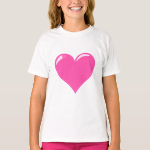 Amor de camiseta de corazón rosado