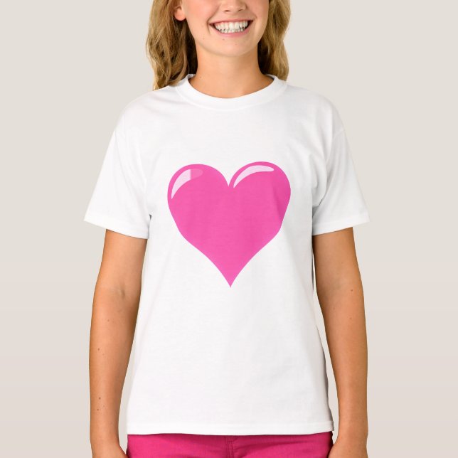 Amor de camiseta de corazón rosado (Anverso)