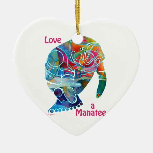 Amor de cerámica del ornamento un Manatee (Frente)