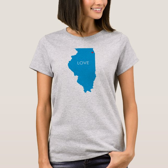 Amor de Chicago Illinois esta camiseta de la (Anverso)