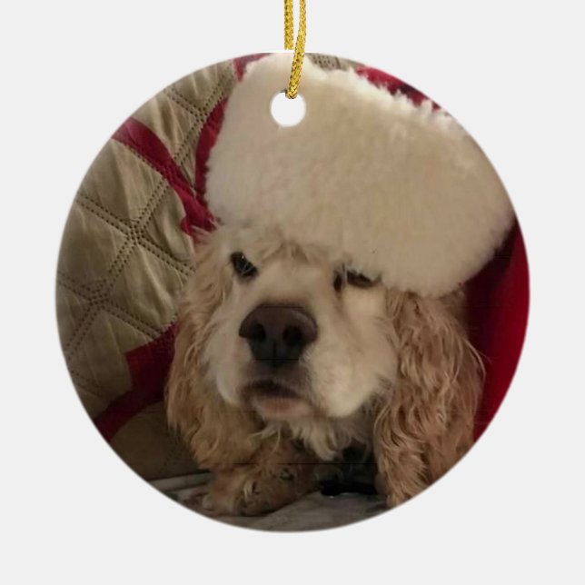 "AMOR DE COCKER A LOS NAVIDADES" ORNAMENTO CERAMIC (Frente)