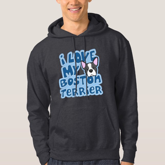 Amor de Kawaii I mi sudadera con capucha de Boston (Anverso)