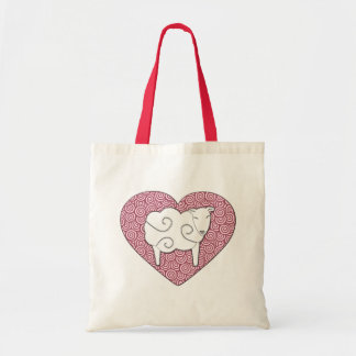 Amor de la oveja del amor usted la bolsa de asas d