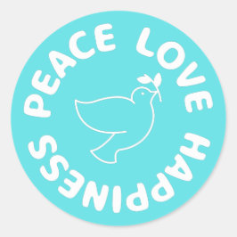 AMOR DE LA PAZ FELICIDAD PEGATINA DE LA RONDA CLÁS