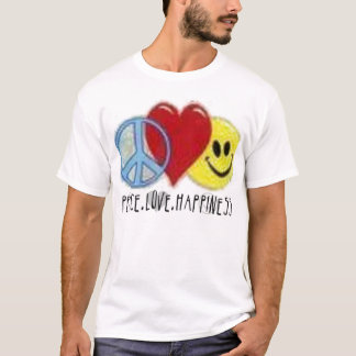 Amor de la paz y camiseta cabida felicidad