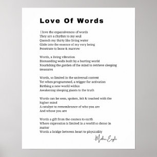 Amor de las palabras poesía poesía poster de arte