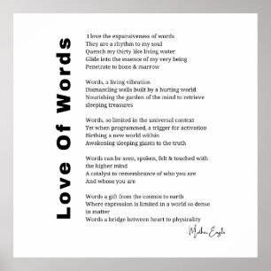 Amor de las palabras poesía poesía poster de arte