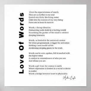 Amor de las palabras poesía poesía poster de arte