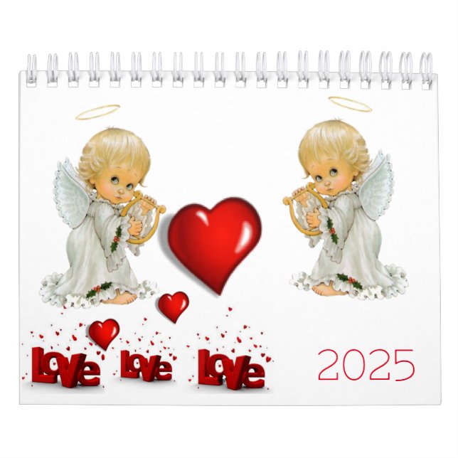 Amor de los ángeles del calendario 2025 (Tapa)