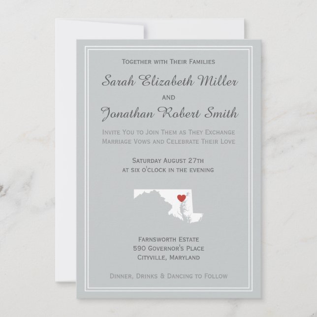 Amor de Maryland - Invitación a la boda de Persona (Anverso)