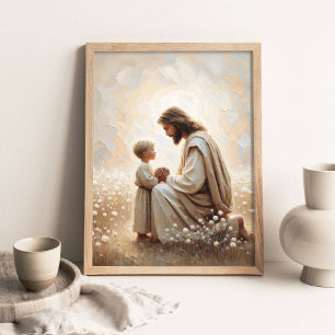 Amor de Niño, Arte Cristiano de Pared, Jesús y Niñ