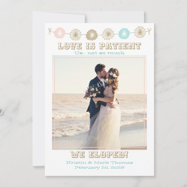 Amor de pastel de fiesta es paciente Nos escapamos (Anverso)