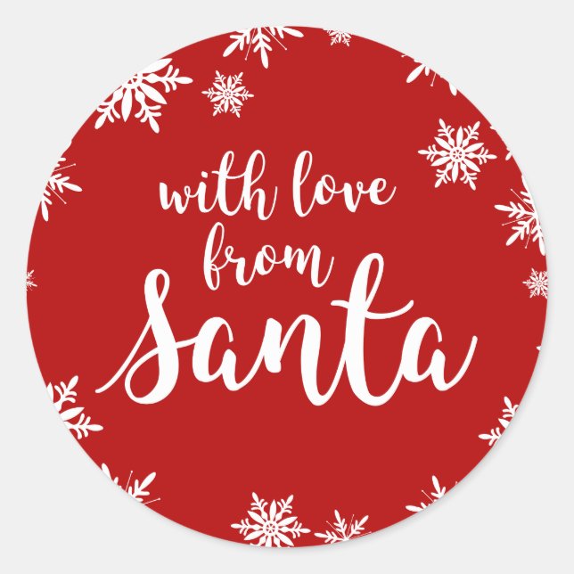 Amor de pegatina de regalos de Navidades rojos de  (Anverso)