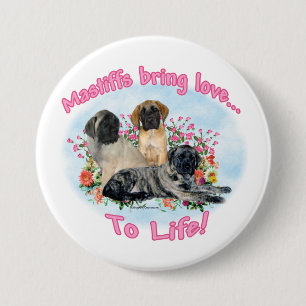 Amor de perritos del mastín al botón de la vida