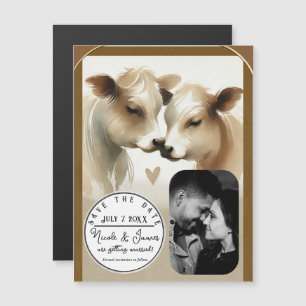 Amor de Vaca Marrón Crema Boda de Campo Save the D