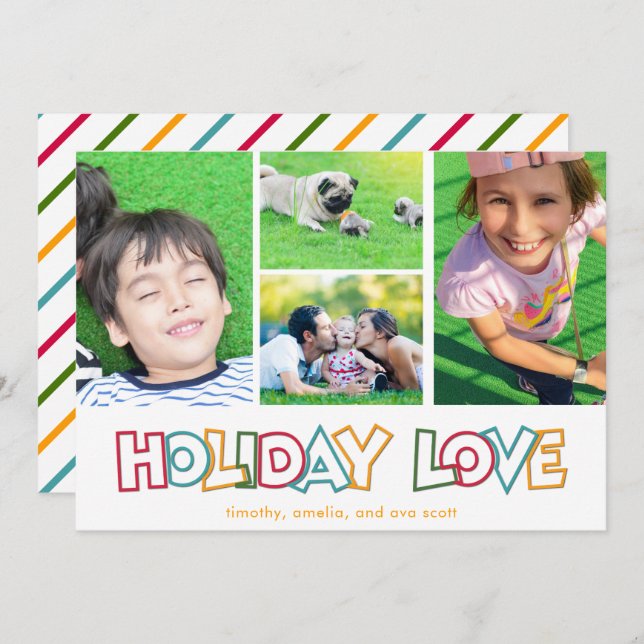 Amor de Vacaciones Alegre y Brillante Tarjeta Post (Anverso / Reverso)