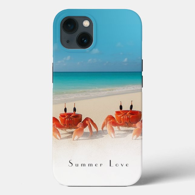 Amor de verano — iPhone 13 Funda duro 2 cangrejos (Reverso )