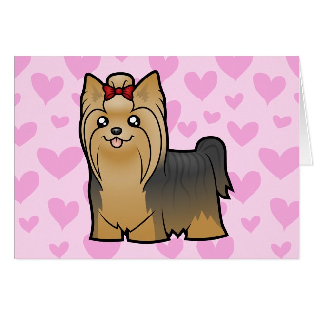 Amor de Yorkshire Terrier (pelo largo con el arco) (Anverso (Horizontal))