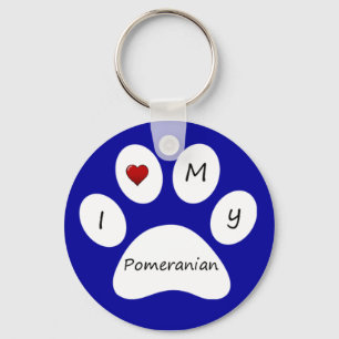 Amor del azul I mi llavero de Pomeranian