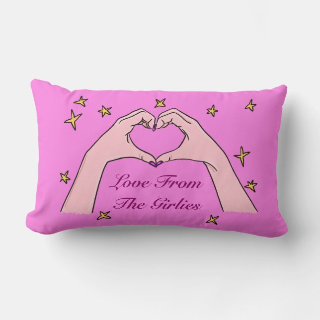 Amor Del Cojín decorativo De Las Niñas (Anverso)