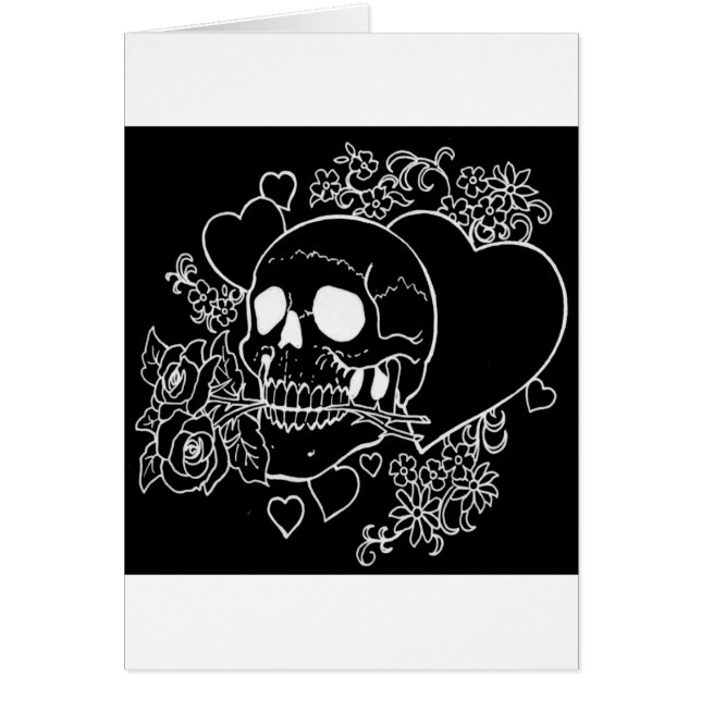 Amor del cráneo - cráneos, rosas y corazones por (Frente)