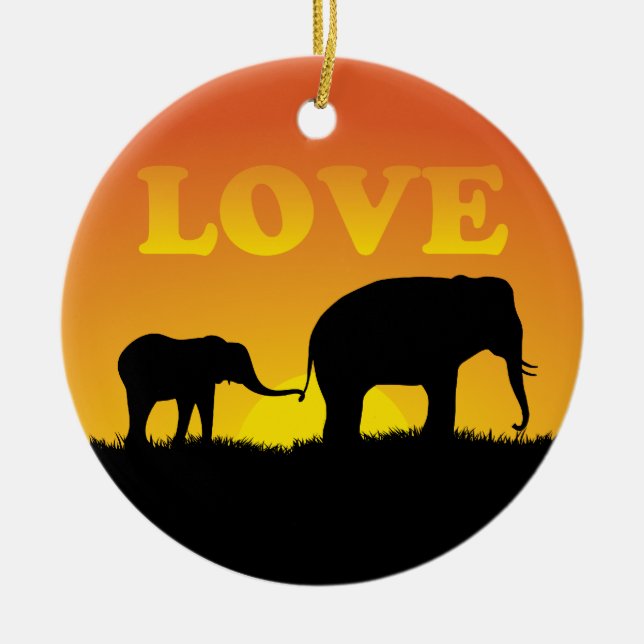 Amor del elefante - ornamento (Frente)