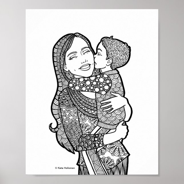 Amor del hijo - Impresión de arte de la madre y el (Frente)