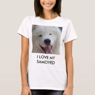 Amor del I de las mujeres mi camiseta del samoyedo