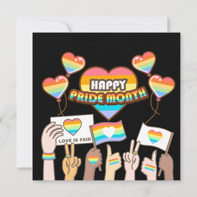 Amor del orgullo. El amor es justo. Mes del orgull (Anverso)