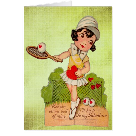 Amor del tenis de la tarjeta del día de San