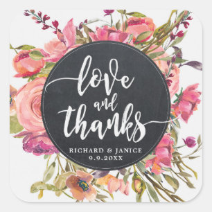 amor del wildflower y boda florales del pegatina