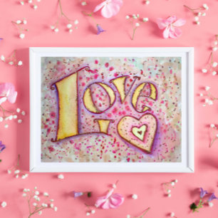 Amor dulce Poster de pintura de arte rosa