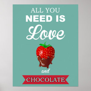 Amor e impresión o poster del chocolate