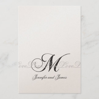 Amor elegante del monograma M de las invitaciones